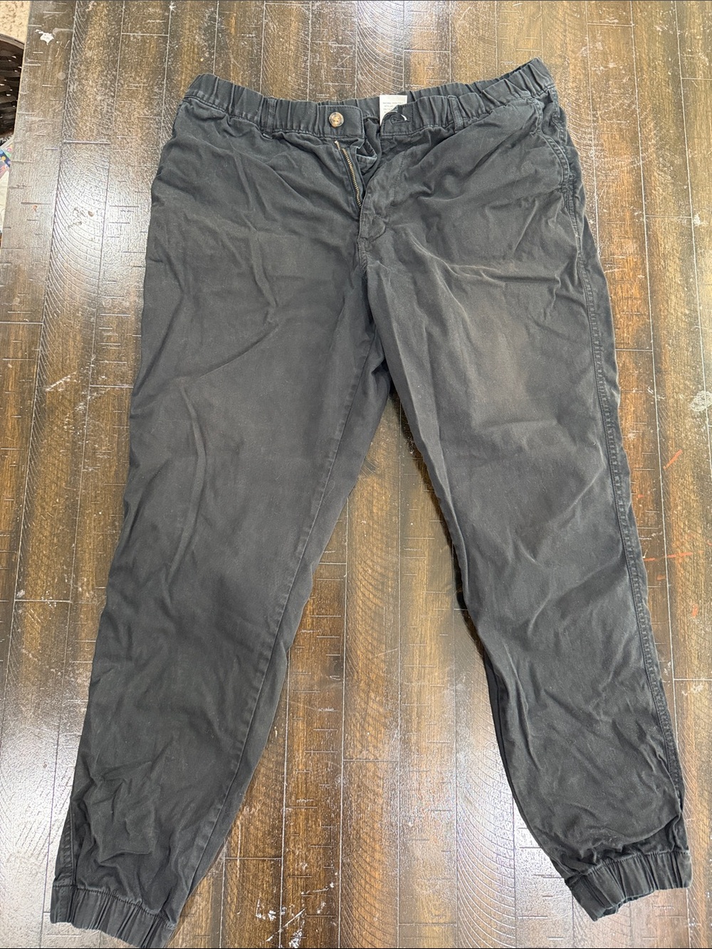 Men's Bearbottom Black Elastic-Cuff Jogger Pants